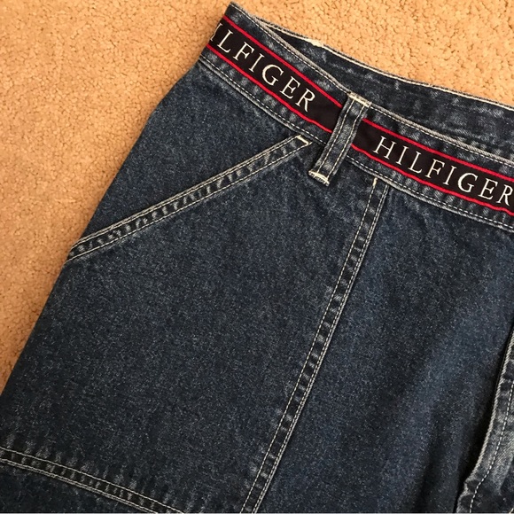 Tommy Hilfiger High Waist Blue Jeans Vintage Size 16 Fits Like 12 Cropped y2k - Picture 8 of 12